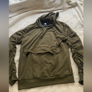 Stylish American Stitch olive green pullover lightweight hoodie.